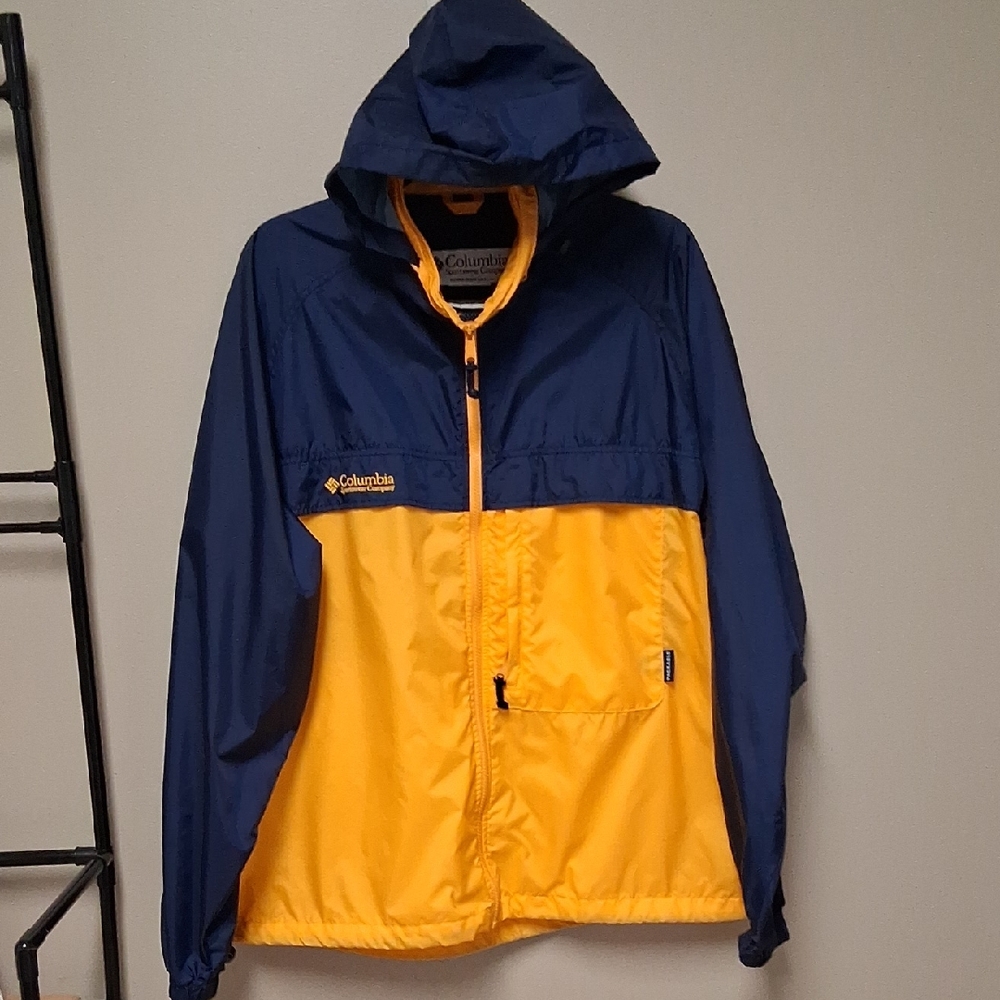 Columbia Mens Blue and Yellow Windbreaker